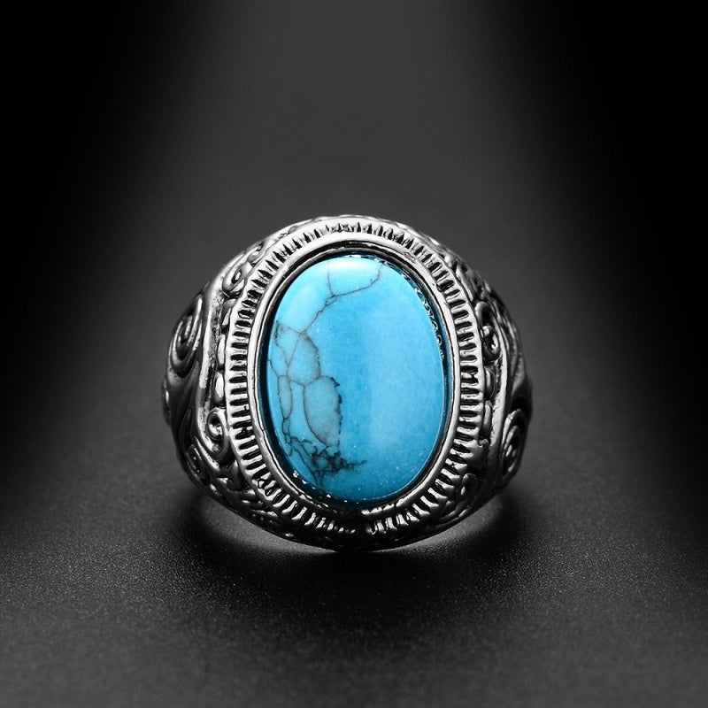 Ring Men'S Single Ring Carved Ring