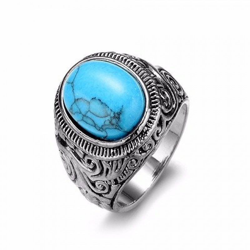 Ring Men'S Single Ring Carved Ring