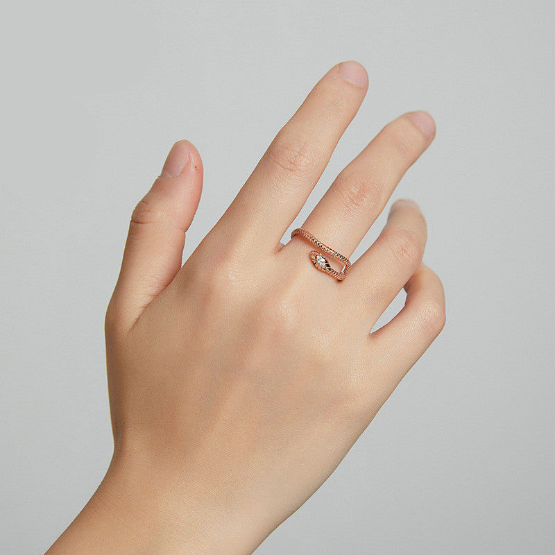 Smart Snake-shaped Electroplating Ring Soul Snake S925 Silver Ring