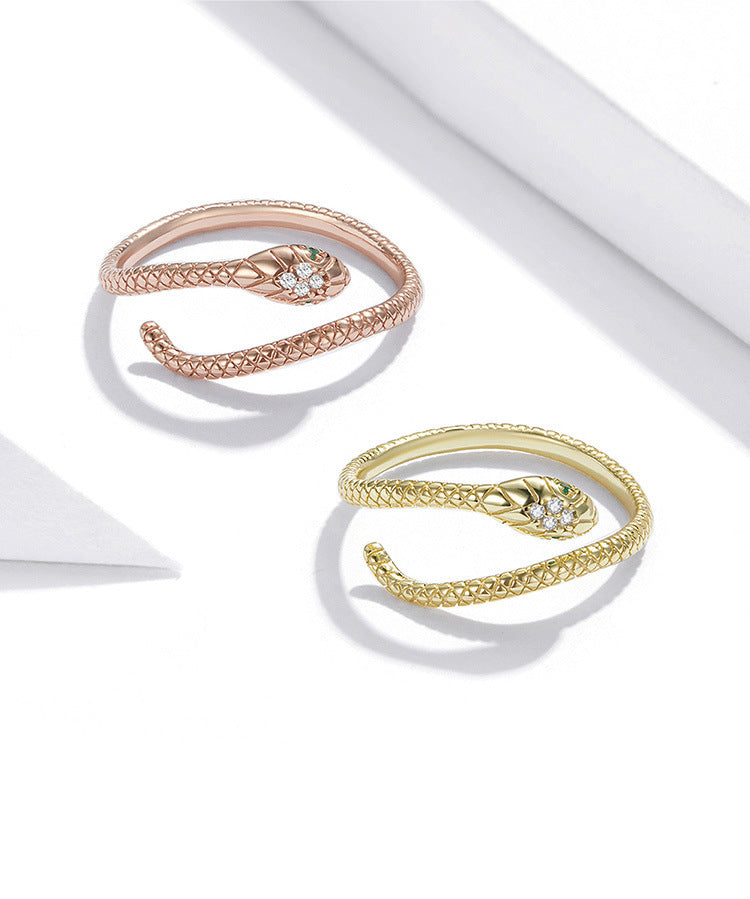 Smart Snake-shaped Electroplating Ring Soul Snake S925 Silver Ring