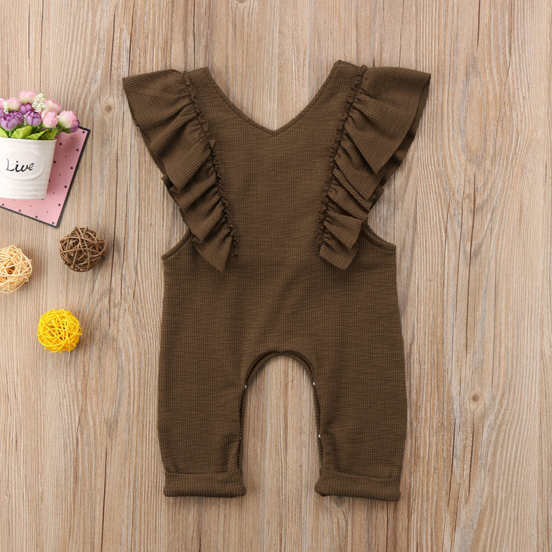 Baby Mädchen Rüsch Strick Overall Jumpsuit