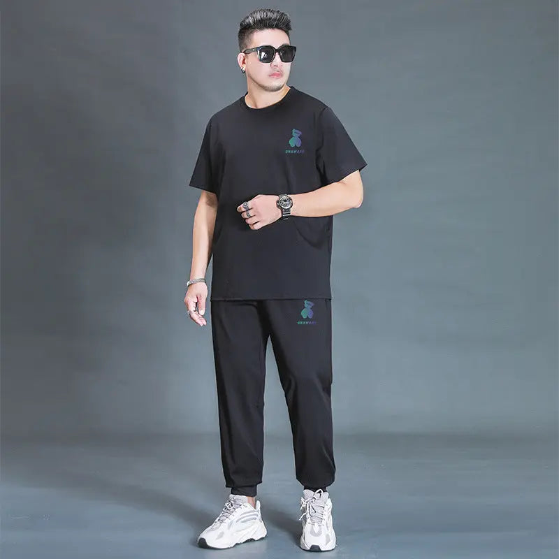 Oversized T-shirt And Trousers Two-piece Fat Casual Sports Suit Mijn winkel