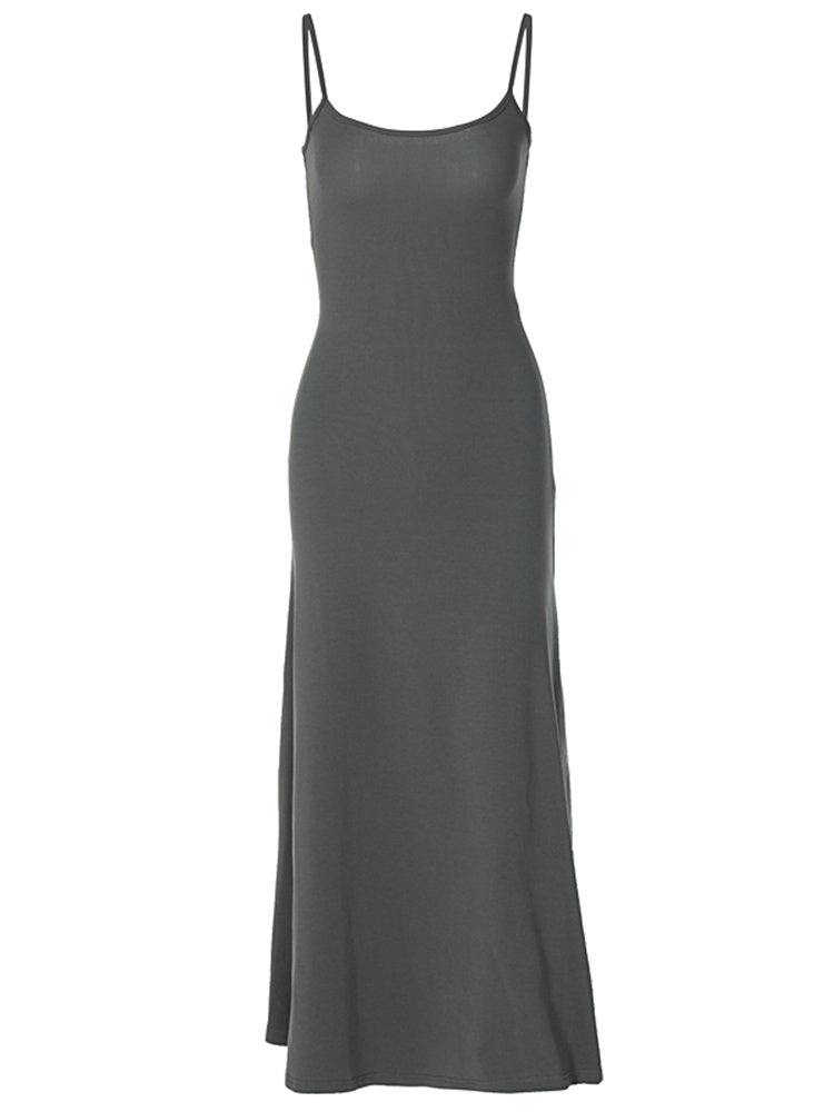 Schlankmachendes Trägerkleid mit hoher Taille