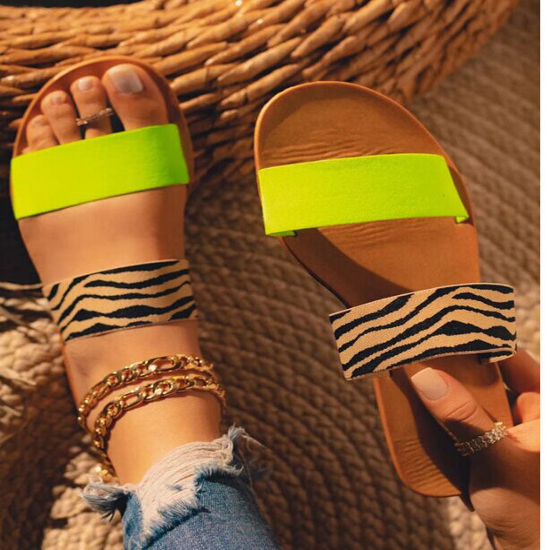 Leopard slippers sandals