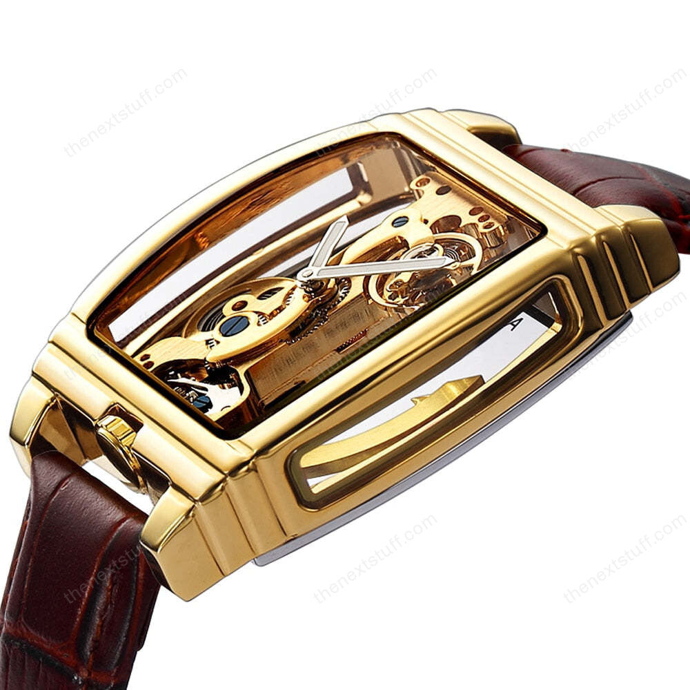 Exquisite Transparente Steampunk Schädel Mechanische Uhr mit Luxuriösen Zahnrädern