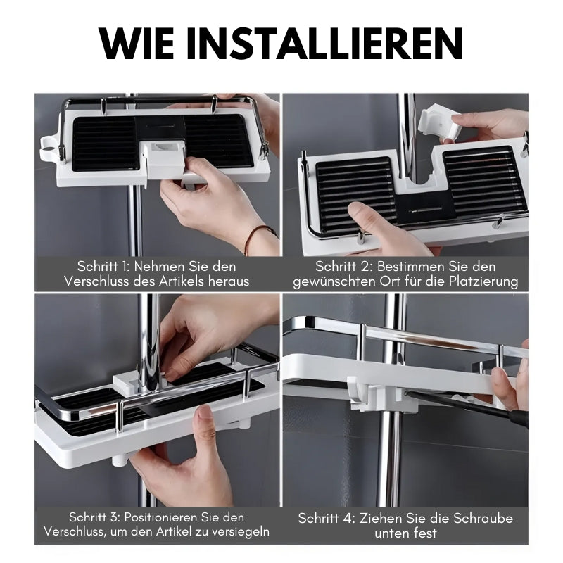 Schnell zu installierendes Badregal für die Dusche