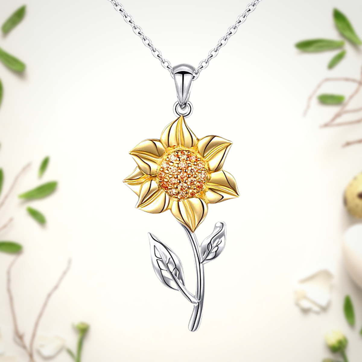 Strahlendes Sonnenblumenblüten-Halsband