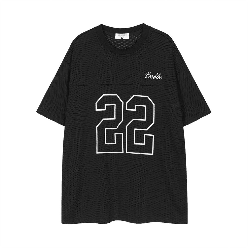 Fashion Numbers Printed Loose T-shirt Male
