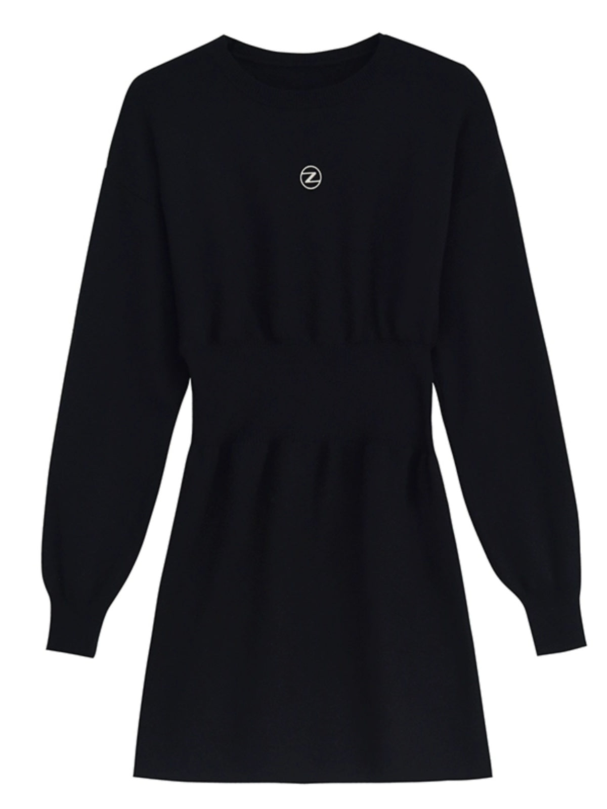 Lady With Black Knit Dress