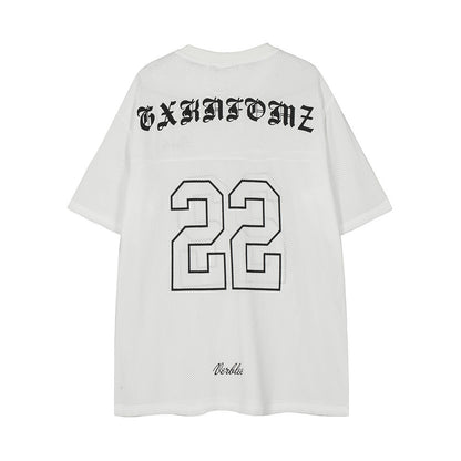Fashion Numbers Printed Loose T-shirt Male