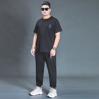 Oversized T-shirt And Trousers Two-piece Fat Casual Sports Suit Mijn winkel