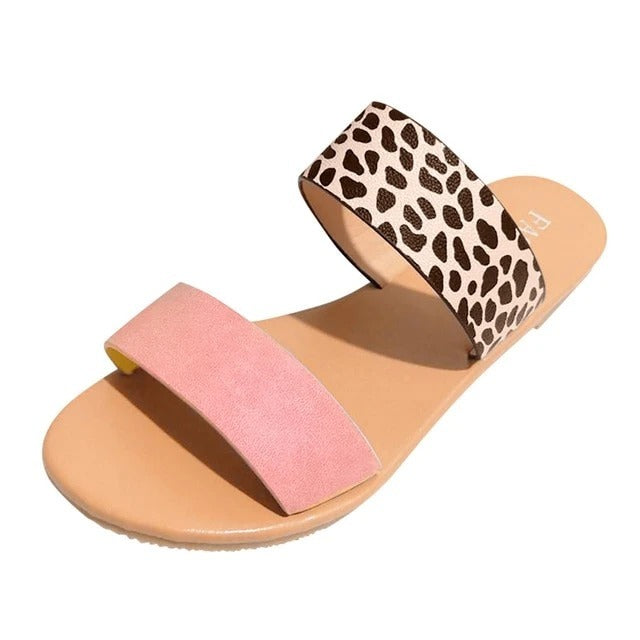 Leopard slippers sandals