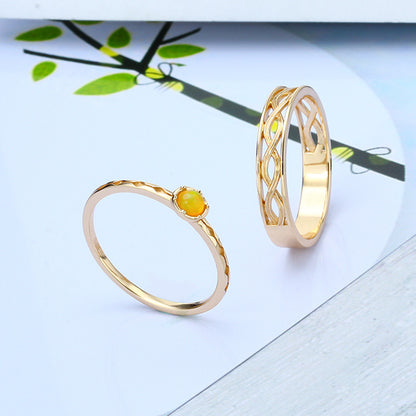 925er Silber Vintage Twist Ring mit natürlichem Opal – Handgefertigter Schmuck