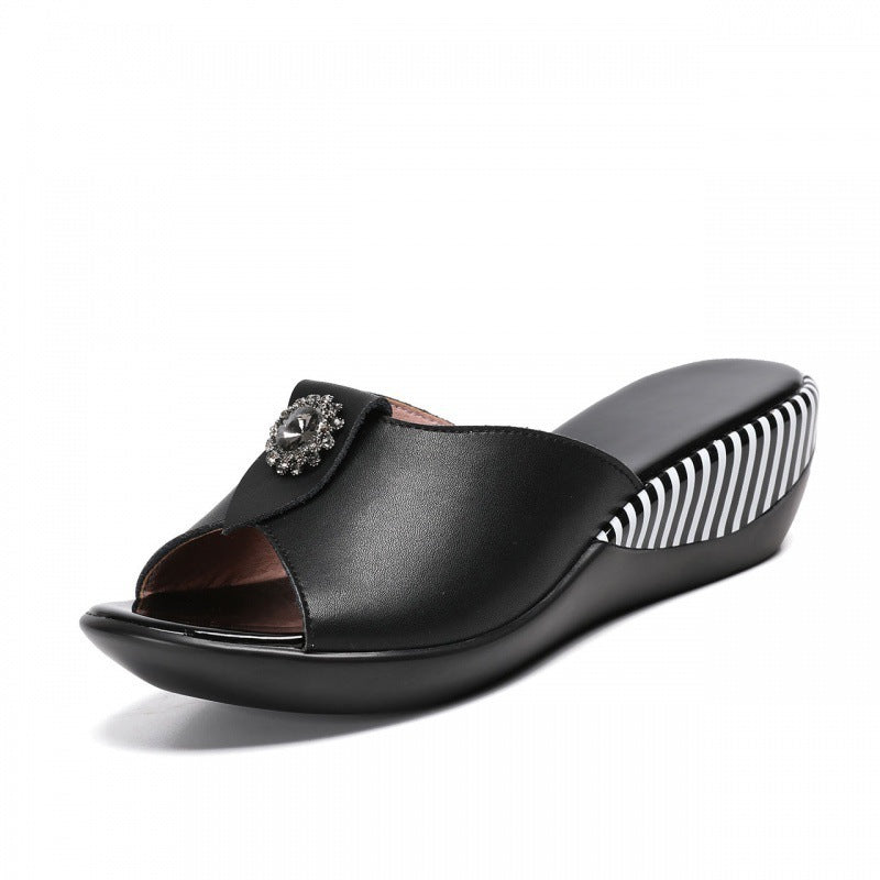 Flat-bottomed Mother Slippers Korean Style Sandals And Slippers