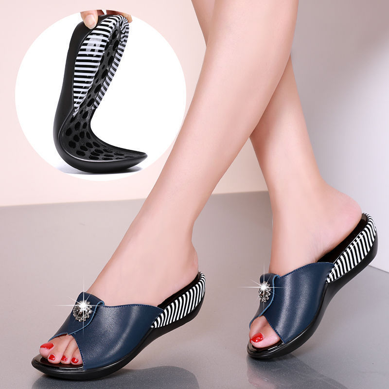 Flat-bottomed Mother Slippers Korean Style Sandals And Slippers