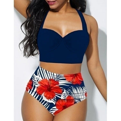 Sunflower print bikini set