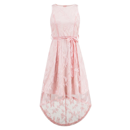 Lady Sexy Sleeveless Lace Mesh Dress