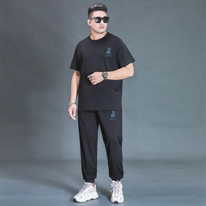 Oversized T-shirt And Trousers Two-piece Fat Casual Sports Suit Mijn winkel
