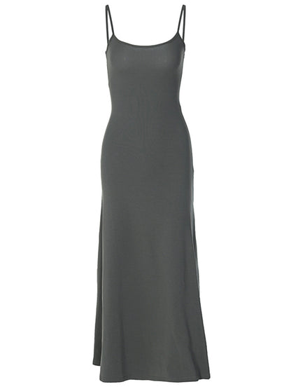 Schlankmachendes Trägerkleid mit hoher Taille