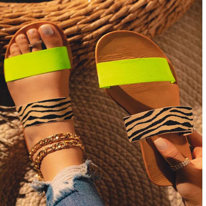 Leopard slippers sandals