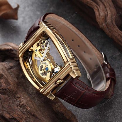 Exquisite Transparente Steampunk Schädel Mechanische Uhr mit Luxuriösen Zahnrädern