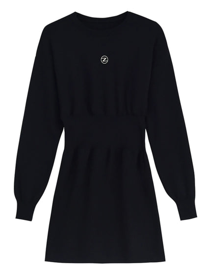 Lady With Black Knit Dress